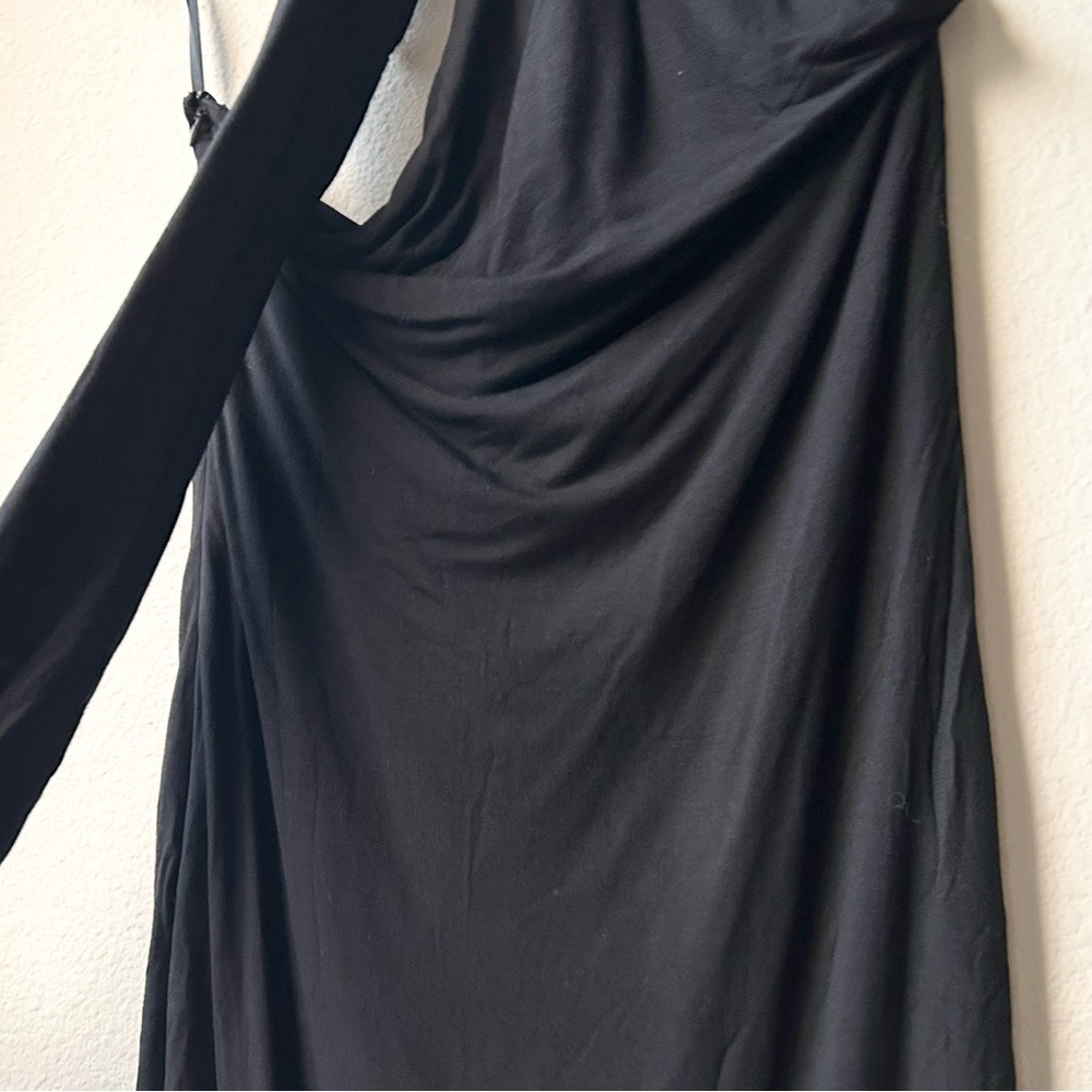 NWT Alieva DASHA One Shoulder MODERN MIDI Fitted DRESS in BLACK Sz M - Picture 7 of 15